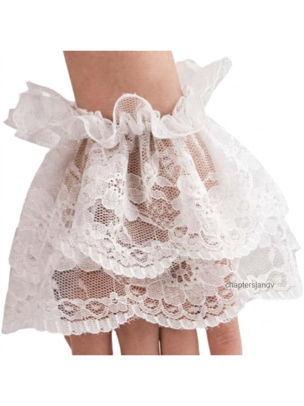 Lolita White Lace Gloves Fingerless Elastic Wrist Tea Party Cosplay Costume